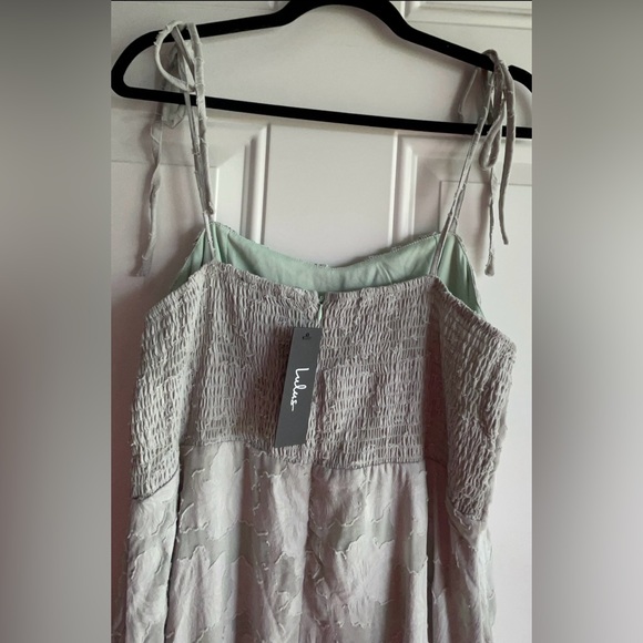 NWT Lulus Sweet Sentiments Sage Green Jacquard Tiered Midi Dress SOLD OUT Color - Picture 14 of 17